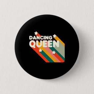 Retro 70er Dancing Queen Shirt Vintag Dancing Quee Button