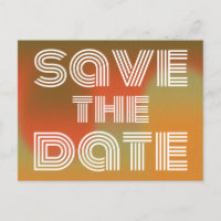 Retro 70er Disco Orange Green Save the Date