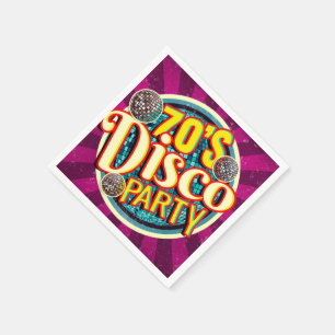 Retro 70er Disco-Party Fett & Farbige Nostalgie Serviette