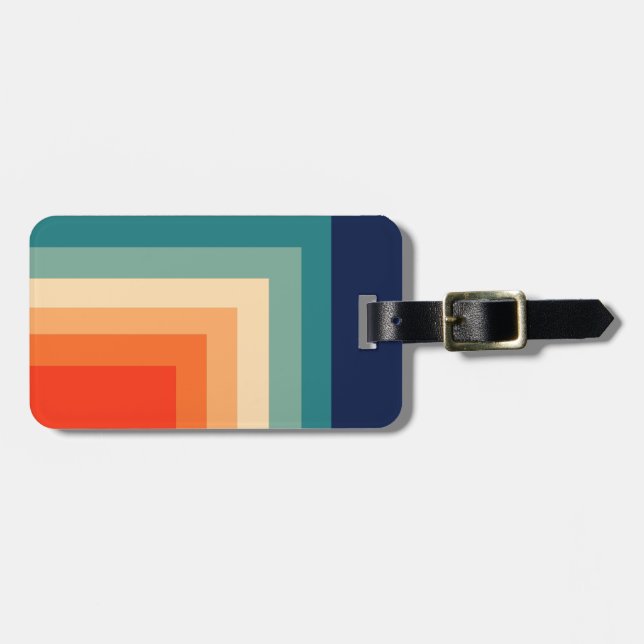 Retro 70er Farbpalette Gepäckanhänger (Vorderseite horizontal)