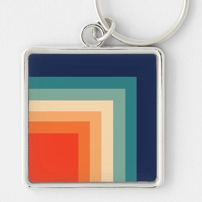 Retro 70er Farbpalette Schlüsselanhänger (Vorne)