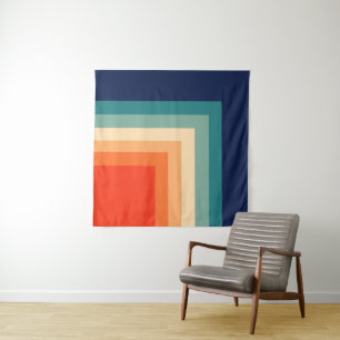 Retro 70er Farbpalette Wandteppich
