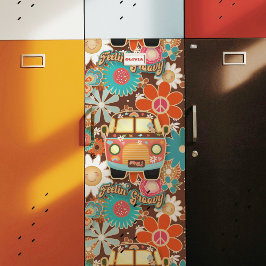 Retro 70er Fun Funky Hippy Van Colorful Peace Sign Seidenpapier