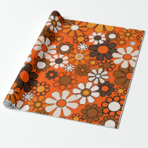 Retro 70er Geburtstag Boho Blumen Braun Orange
