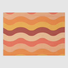 Retro 70er groovy abstrakte Wellen orange und gelb Seidenpapier