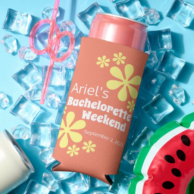 Retro 70er Groovy Bachelorette Gevor Selters Dosenkühler (In Situ Sommer)