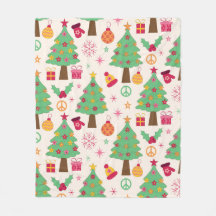 Retro 70er Groovy Christmas Trees Pattern