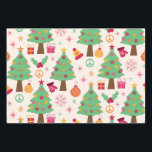 Retro 70er Groovy Christmas Trees Pattern Geschenkpapier Set<br><div class="desc">Das ist Hippie Weihnachtsbäume,  bedeckt mit Retro-70er Groovy Blume. Im Muster gibt es Geschenke ,  Friedensschilder,  Ziergegenstände,  Heilige Beeren,  Schneeflocken,  Weihnachtsmannmütze und Wintertücher.</div>