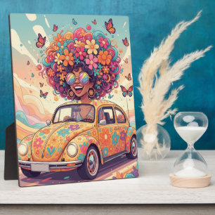 Retro 70er Groovy Flower Power Fotoplatte