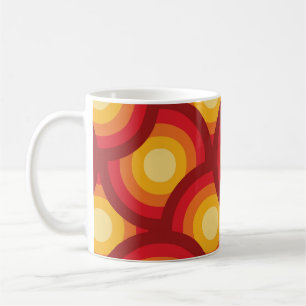 Retro 70er Groovy Geometric Circles Kaffeetasse