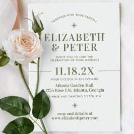 Retro 70er Groovy Green Wedding Einladung