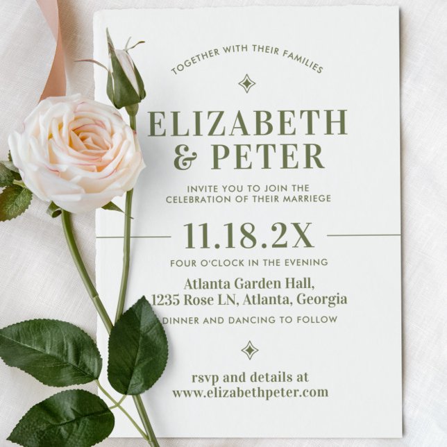 Retro 70er Groovy Green Wedding Einladung (Von Creator hochgeladen)