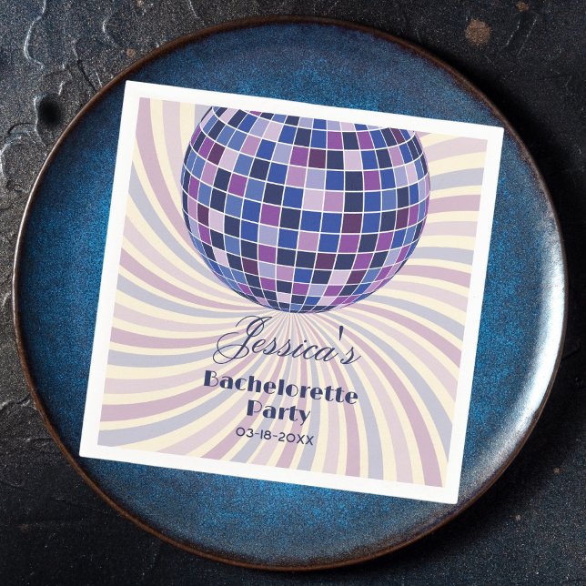 Retro 70er Groovy Letzte Disco Junggeselinnen-Absc Serviette (Von Creator hochgeladen)