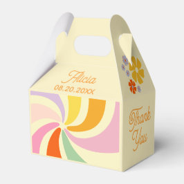 Retro 70er Groovy Wave Blume Geburtstag Vielen Dan Geschenkschachtel