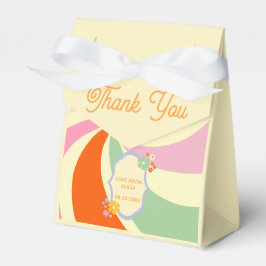 Retro 70er Groovy Wave Blume Vielen Dank Geschenkschachtel