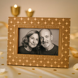 Retro 70er Heart Individuelle Name Hochzeitstag Geätzte Rahmen