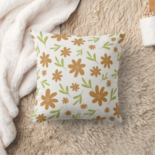 Retro 70er Jahre Blumen - Boho Herbst Dekoration Kissen