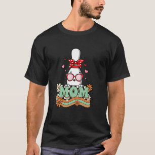 Retro 70er Jahre Blumen Bowling Mama Oma Muttertag T-Shirt