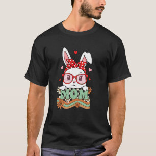 Retro 70er Jahre Blumen Kaninchen Mutter Mama Oma T-Shirt