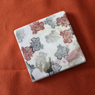 Retro 70er Jahre Blumen Steinuntersetzer
