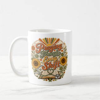 Retro 70er Jahre Blumenmuster Christliche Pflegekr Kaffeetasse