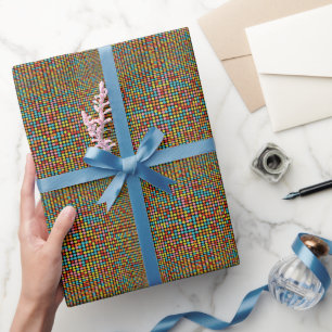 Retro-70er-Jahre-Farbige-Op-Art-Kreise-Geschenkpap Geschenkpapier