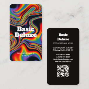 Retro 70er Jahre Fluid Regenbogenmarmor Abstrakt Ä Visitenkarte