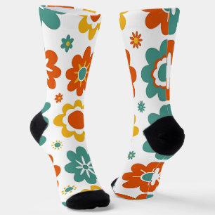 Retro 70er Jahre Geometrisches Flower Power Boho Socken