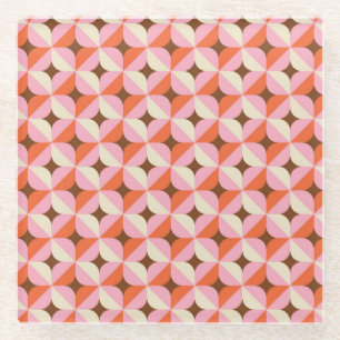 Retro-70er-Jahre geometrisches nahtloses Muster. Glasuntersetzer