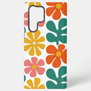 Retro 70er Jahre Groovy Folk Art Blumenmuster Samsung Galaxy Hülle