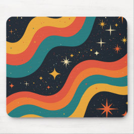 Retro-70er-Jahre Kosmischer Traum Groovy Wavy Retr Mousepad
