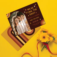 Retro 70er Jahre kühne Typografie Rainbow Arch Wed