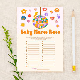 Retro 70er Jahre Name Race Baby Shower Game-Aktivi Briefpapier