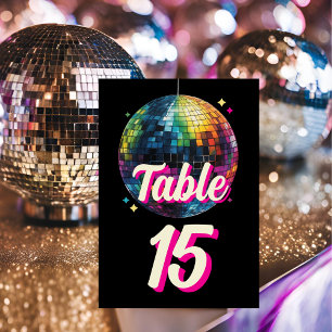 Retro 70er Jahre Party Disco Kugel Glanz Glamour H Tischnummer