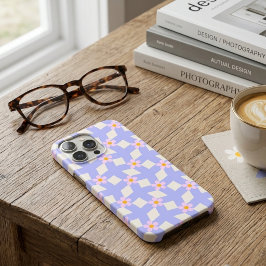 Retro 70er Jahre Periwinkle Lila Geometrisches Blu iPhone 16 Pro Max Hülle