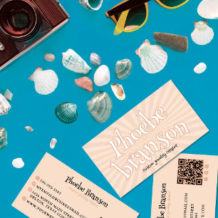 Retro 70er Jahre Radial Burst Groovy Typografie Visitenkarte