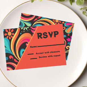 Retro 70er Jahre  RSVP Karte