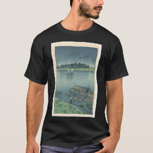 Retro 70er Jahre Stil schwarzer Mops Hund T-Shirt