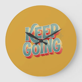 Retro 70er Jahre Stil Weiter Machen Farbige Zitate Große Wanduhr