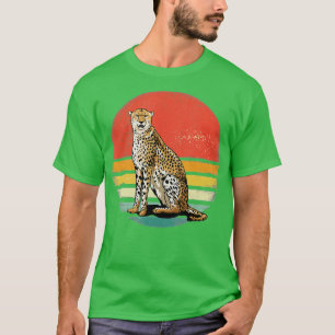 Retro 70er Jahre Vintage Cheetah Sonnenuntergang C T-Shirt