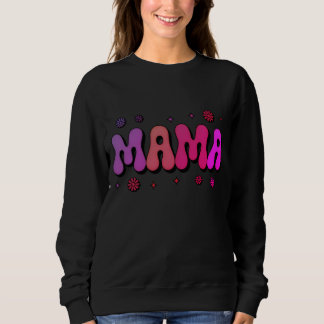 Retro 70er Jahre Vintage Mama Flower Power T-Shirt Sweatshirt