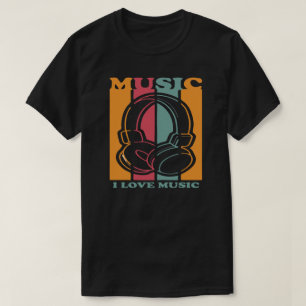 Retro 70er Jahre Vintage Musikliebhaber Kopfhörer T-Shirt