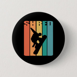 Retro 70er Jahre Vintage Snowboard-Shirt Snowboard Button