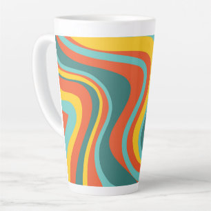 Retro-70er-Jahre-Wirbel-Hintergrund Milchtasse