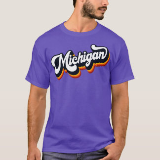 Retro 70er Lettering Michigan T-Shirt