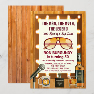 Retro 70er Male Birthday Bachelor Party Einladung