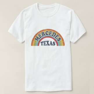 Retro 70er Mercedes Texas abgenutzter Regenbogen S T-Shirt