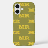 Retro 70er Monogram Initial Muster Green Yellow