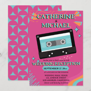 Retro 70er Music Cassette Tape Groovy Fuchsia Fun Einladung