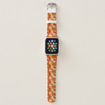Retro 70er Orange Floral Pattern
